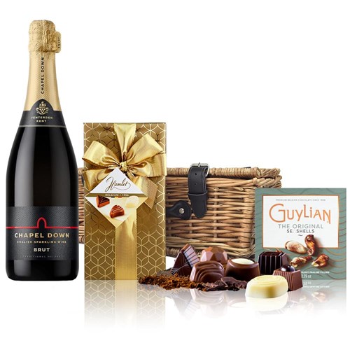 Chapel Down Brut NV And Chocolates Hamper